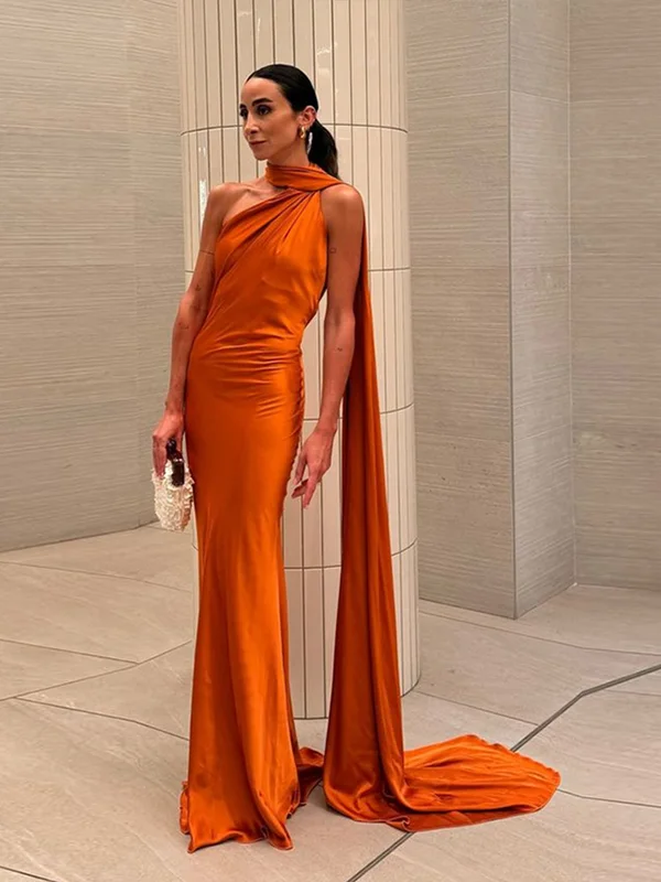 Sexy Satin Ribbon Party Dress Women Elegant Halter