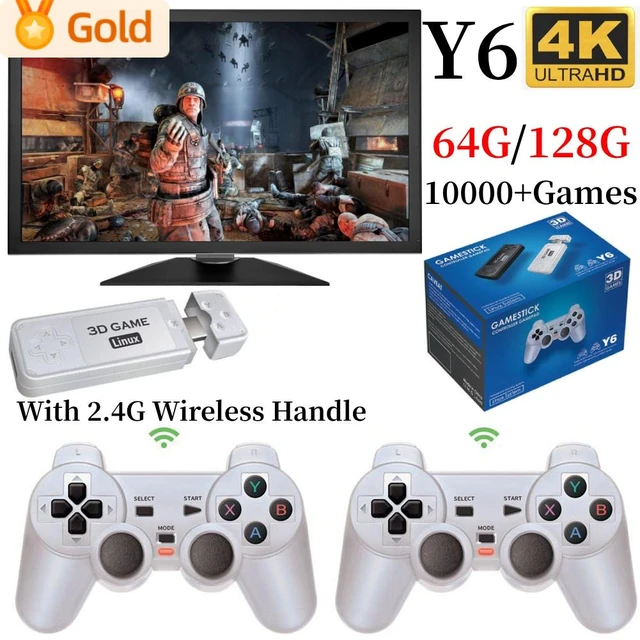 Video Game Console 10000 Games 128GB 4K HDMI 3D Game Stick 2.4G Dual  Controller