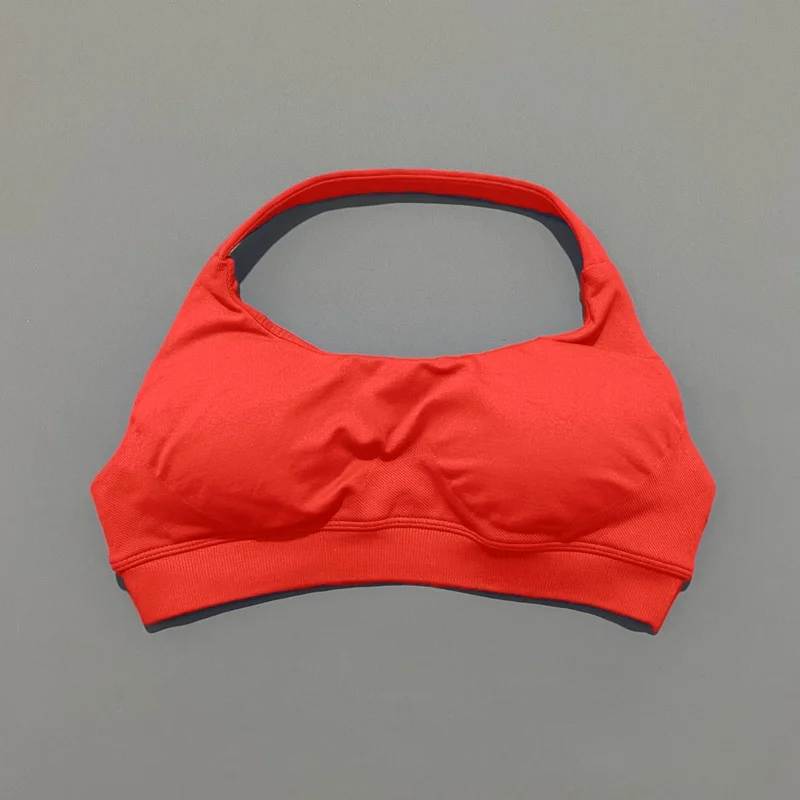 HISTELLO Sport-BH für Damen, nahtlos, Yoga-Unterwäsche, Neckholder-Riemen, offenes Rückendesign, Gym-Top, Workout, Fitness, Lauf-BH – Detail 20