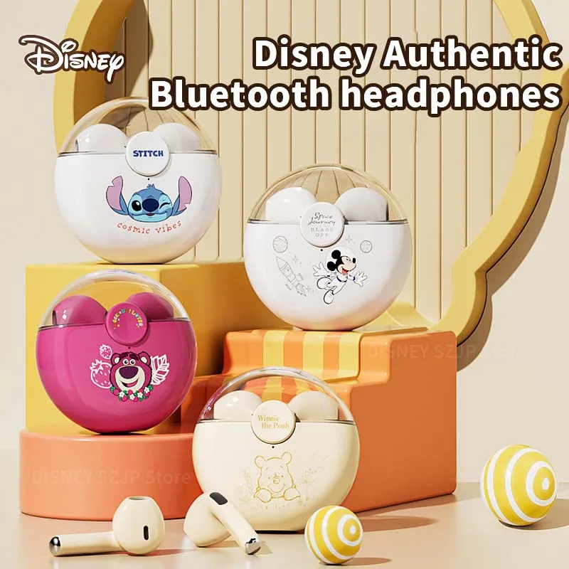 Nuovi Auricolari Bluetooth Wireless Disney Stitch Angel Q50 Hifi Surround Sound Auricolari Cuffie Smart Touch Lunga Durata Della Batteria
