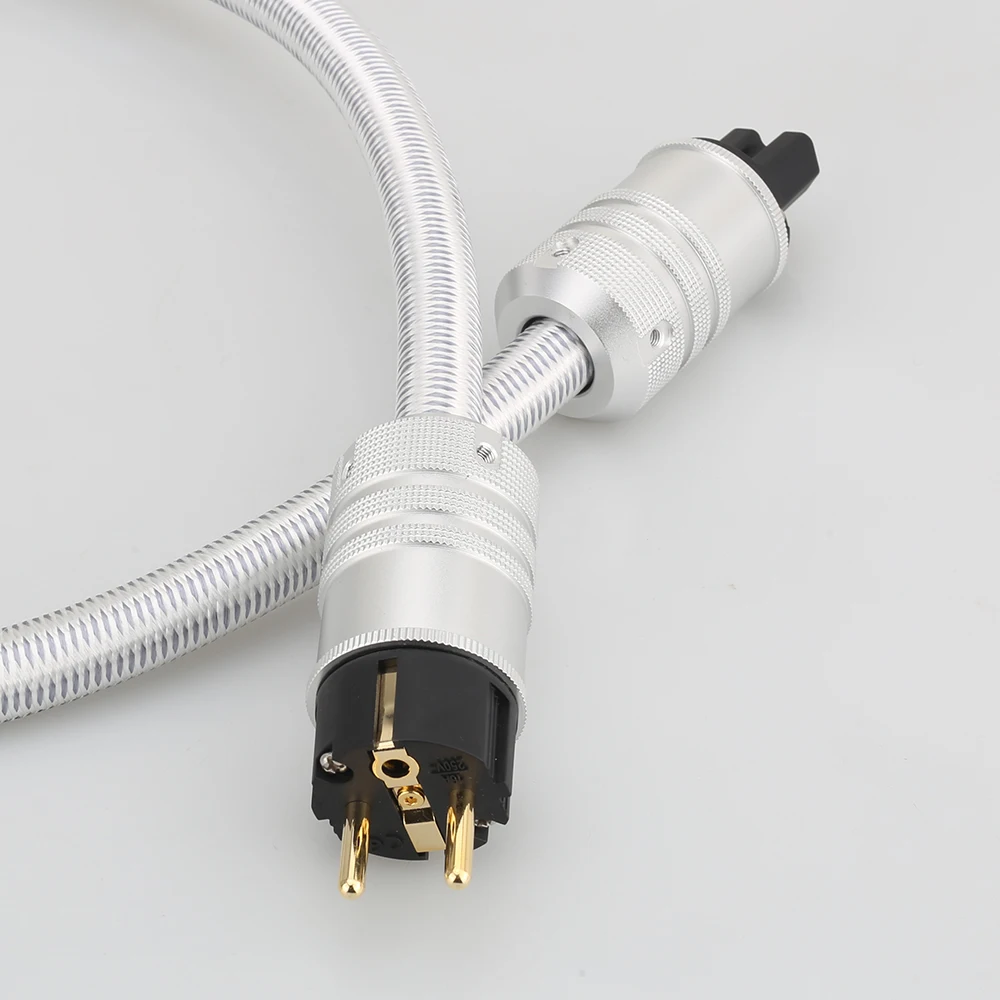 

Hi-end EU Schuko Power Cable 5N OFC AC Mains EU US Power Cord HIFI Power Cable For Subwoofer, Amplifier, DV/AV Audiophile