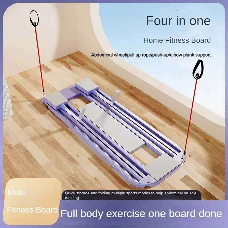 RS Newest 5-in-1 Push Ups Board Body Fitness Pull Rope AB Wheel Multifunctional Folding Training Push Up Board for Muscle Groups