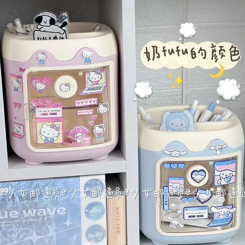 Pen Holder Pen And Brush Holder Desk Organizer Desk Storage Rack Sanrio Pen Holder Kawaii Desktop My Melody Kuromi Cinnamoroll Diy Sticker Storage Box Makeup Brush Storage Tube Pen Holder Gift