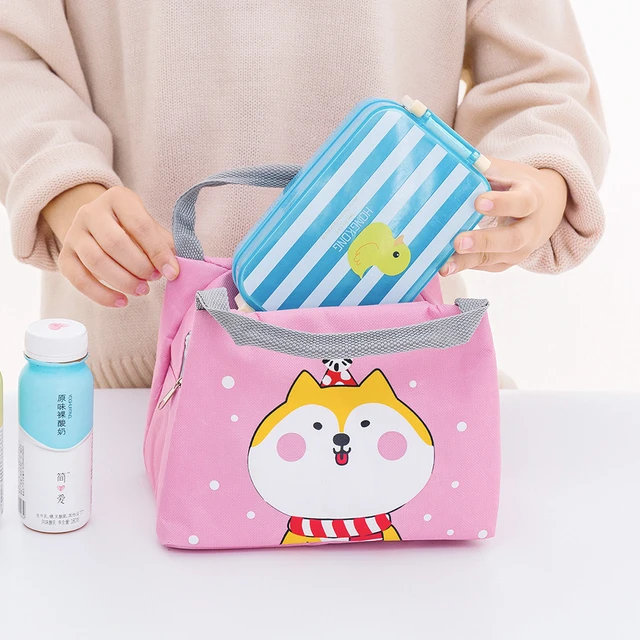 Bolsa térmica de nevera portátil Kawaii para mujer y niño, bolsa de  almuerzo con aislamiento térmico para la escuela, bolsa pequeña para  alimentos - AliExpress