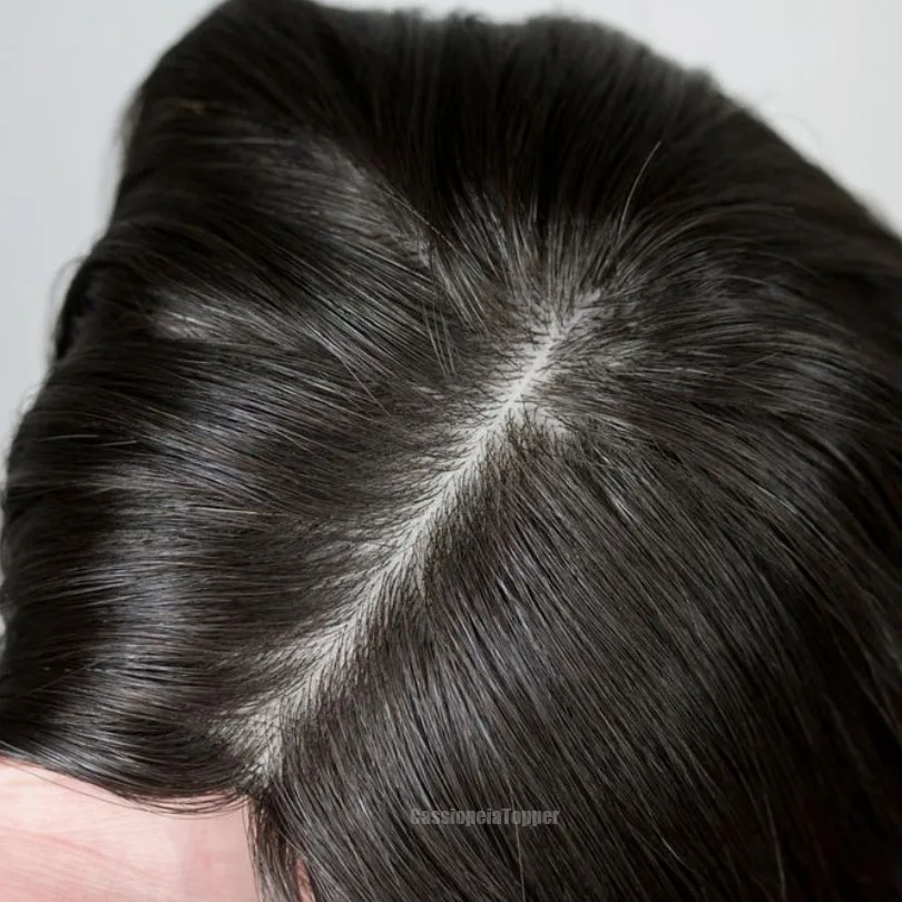 Hair Toppers Silk Skin Base Virgin Human Hair For Women With 4 Clips