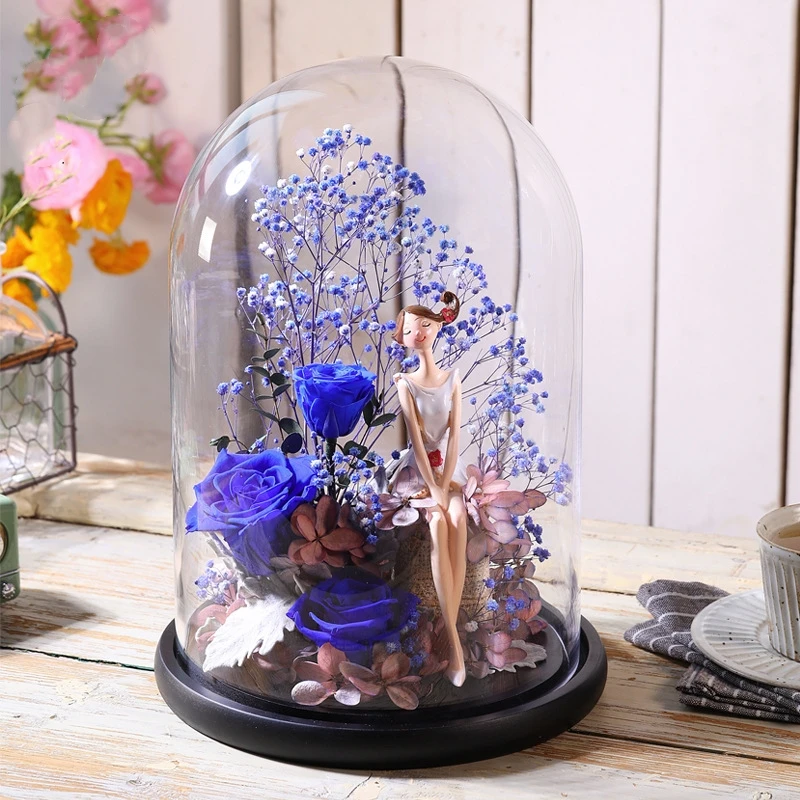 Big Size Glass Dome Decoration Different Base Transparent Cover DIY Wedding Gift 18*20cm 18*22cm 18*25cm 18*30cm 18*35cm 18*40cm