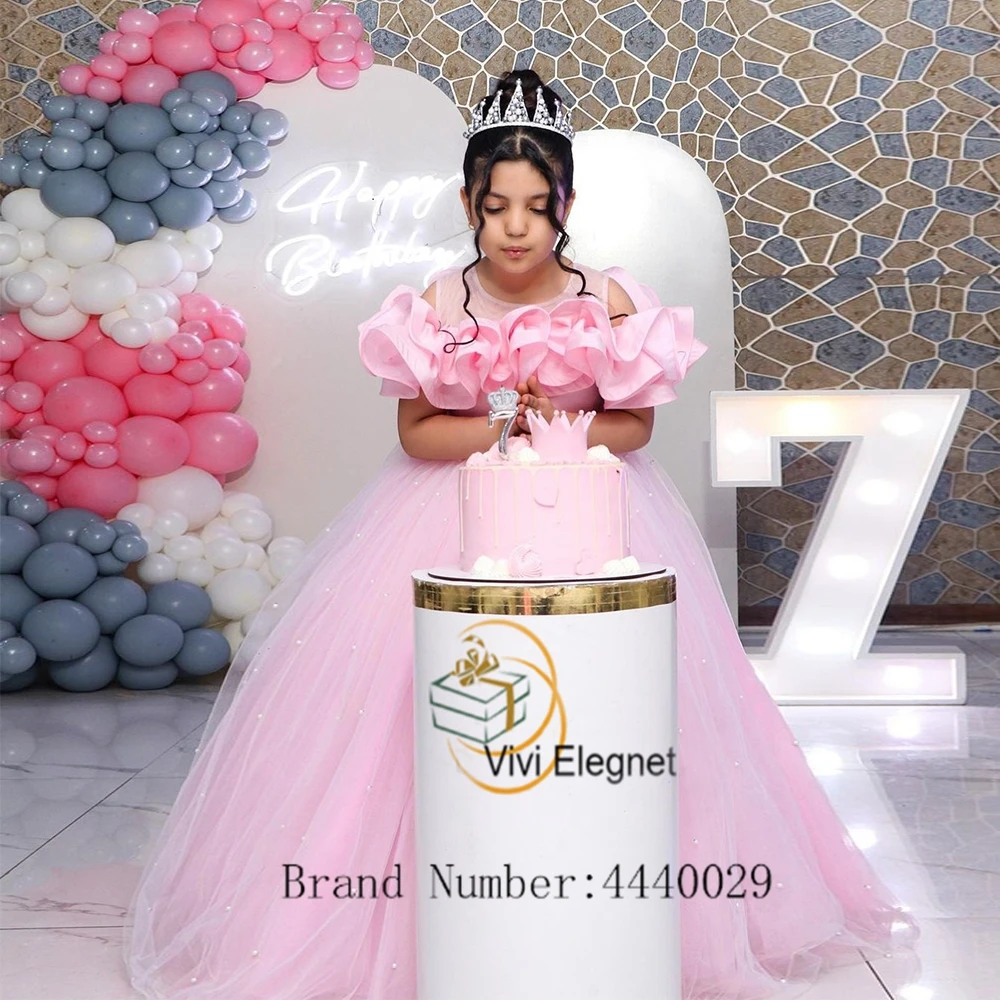 

Fashion New Flower Girl Dresses for Girls Scoop Sleeveless Soft Tulle Wedding Party Gowns 2023 Summer Floor Length فساتين بنات ص