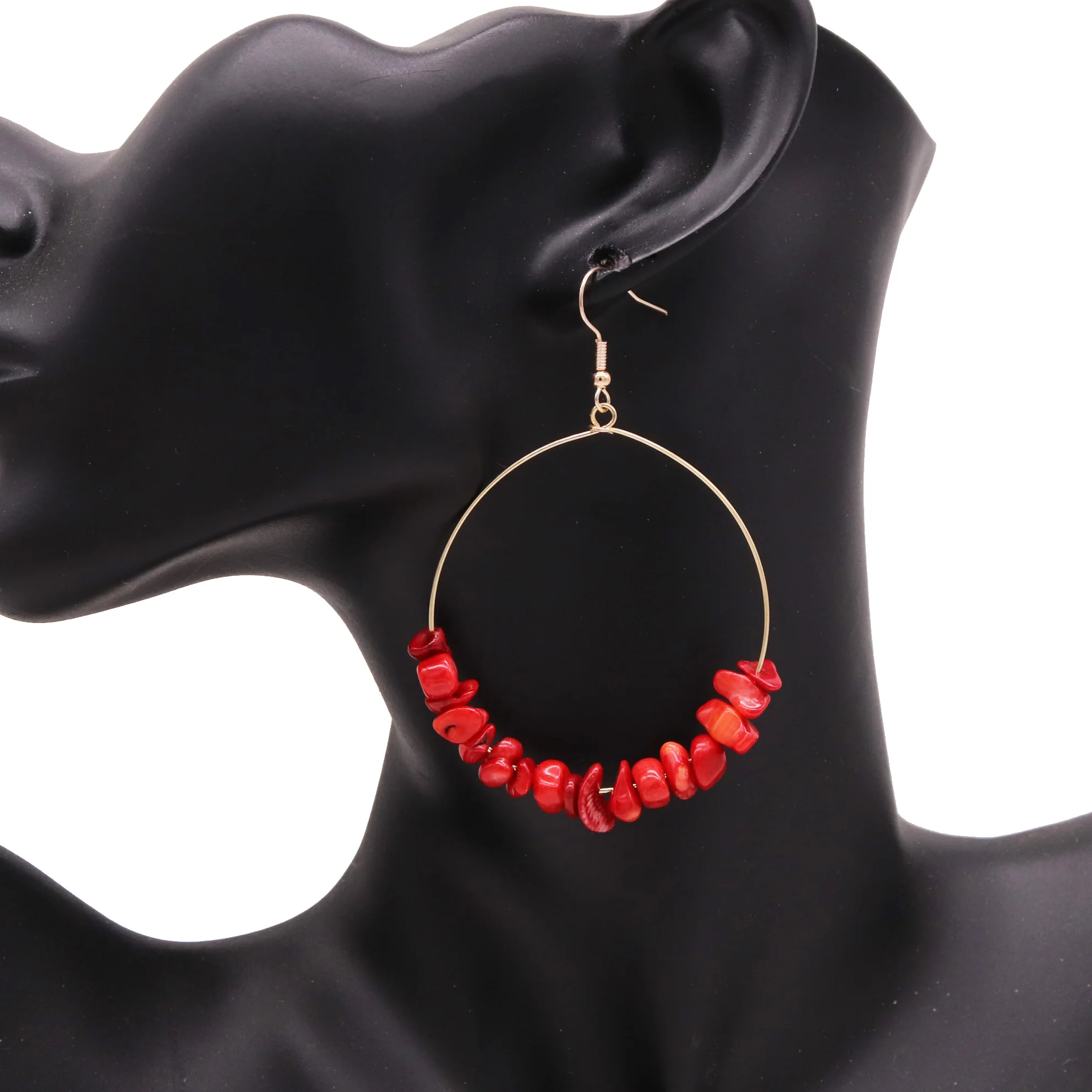 Модные серьги из натурального хрустального камня для женщин, круглые серьги-подвески, серьги неправильной формы с-образного камня, Элегантные украшения, подарки