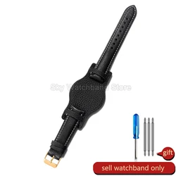 Premium Crazy Horse Leather Watch Strap with Tray - Available in 18mm, 20mm, 22mm - 22mm (Black - GD - K1)