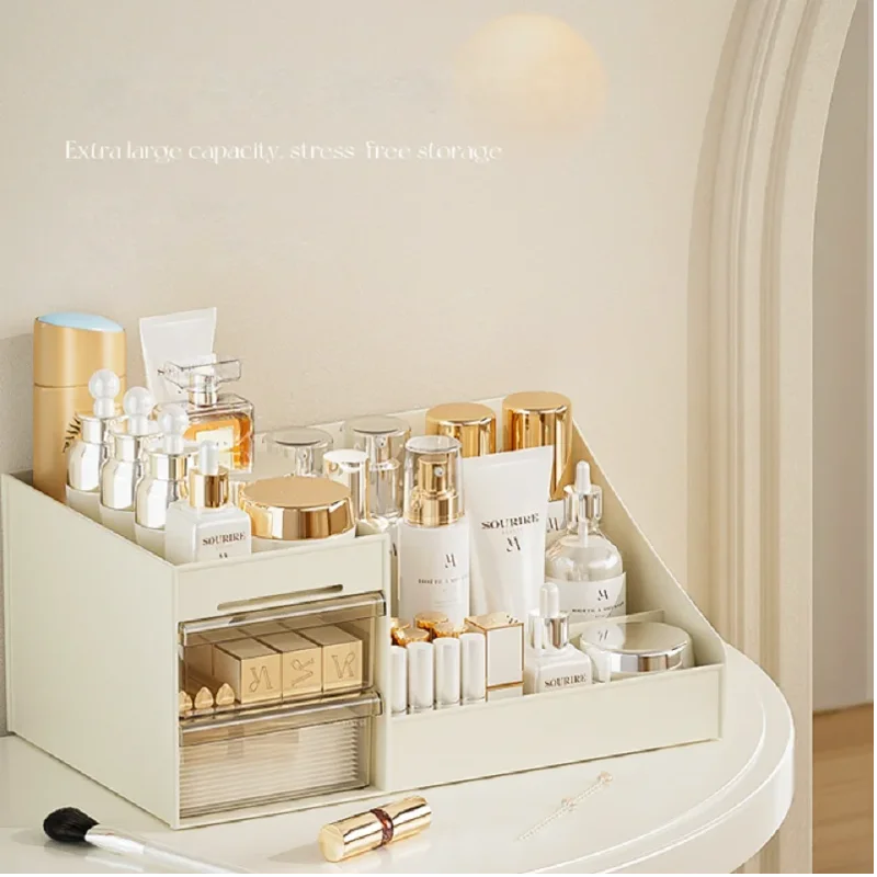NEW Transparent Drawer Style Makeup Box,Dormitory Organizer Plastic Cosmetics Skincare Dressing Table Desktop Storage Box 5