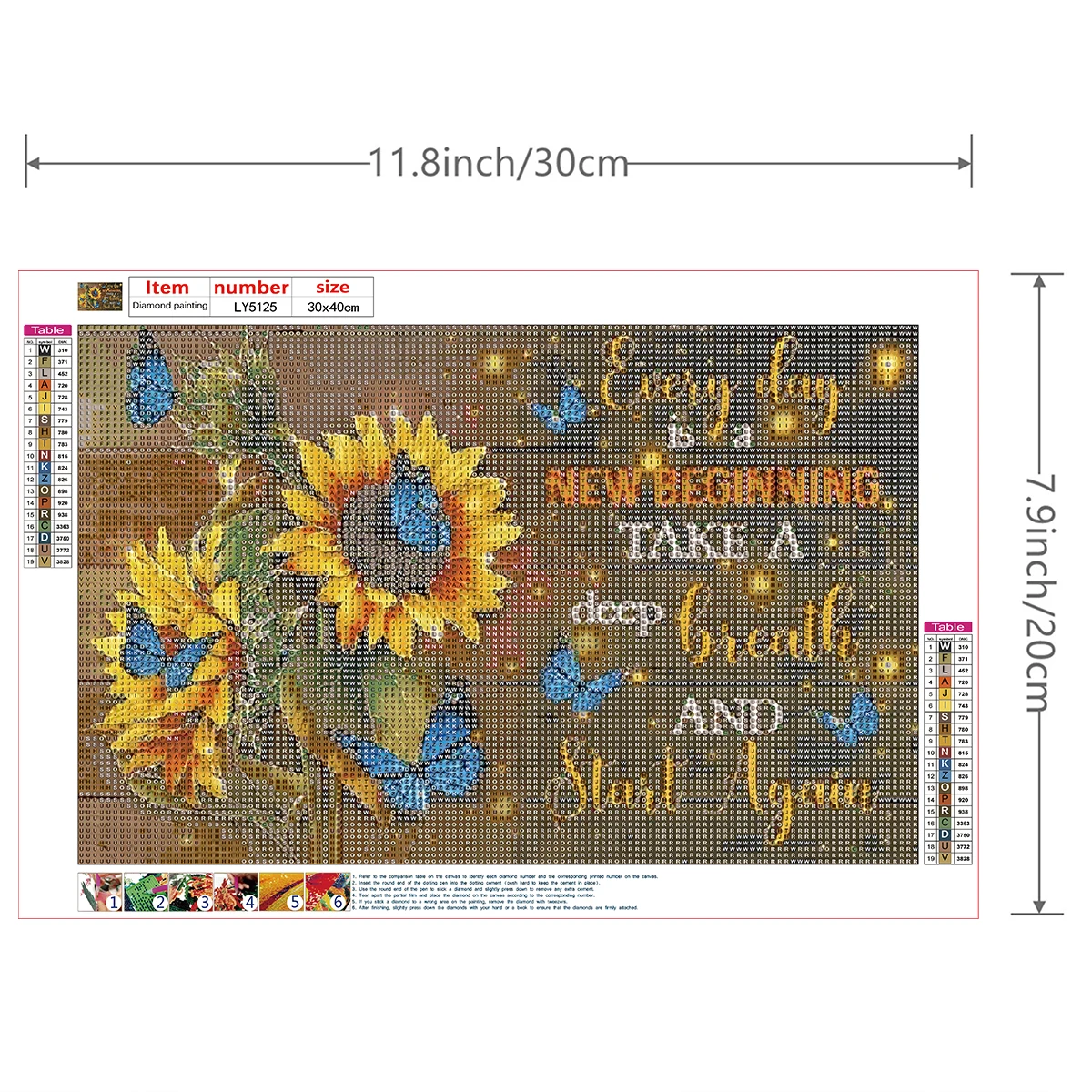 leww DIY Kit Pittura Diamante Fiori Farfalle, 5D Diamond Painting Kit Completo per Adulti Strass Ricamo Punto Croce Arte e Artigianato Fai da Te, Decorazione per Casa e delle Pareti 40x50cm