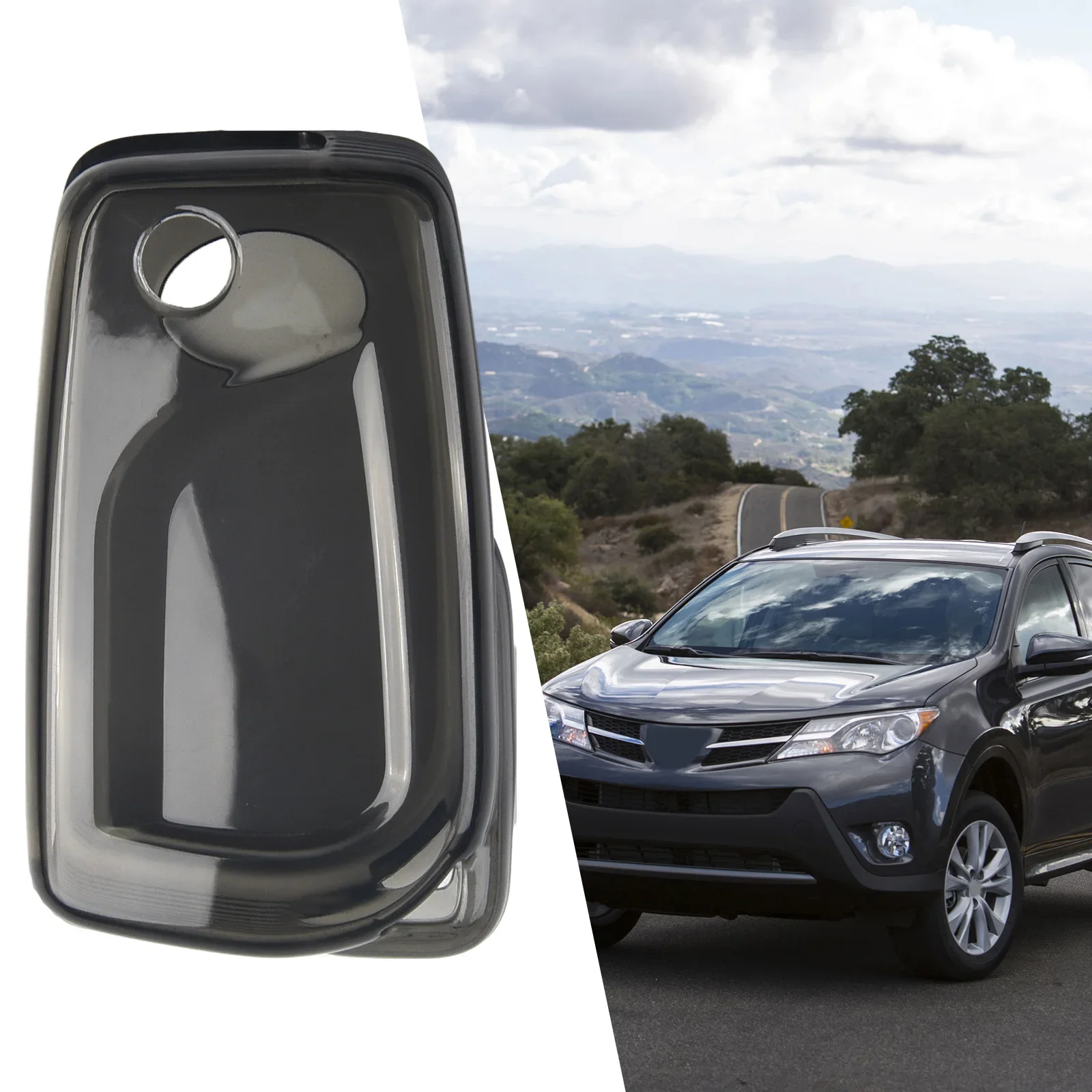 

Key Shell Key Cover Case Car Parts Transparent Black For Camry 2018-2023 For RAV4 2019-2023 For C-HR 2018-2023