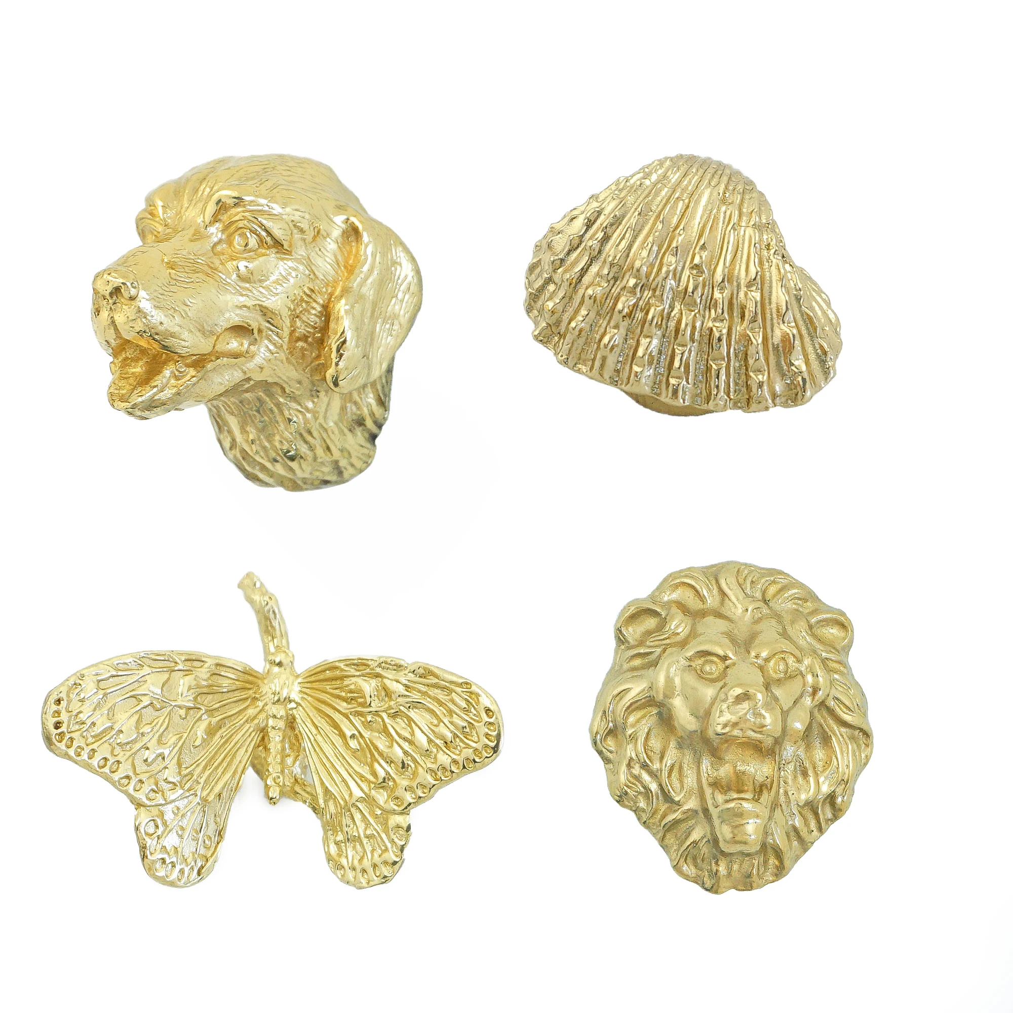 

Lion shape Furniture Handles Solid Brass Door Knobs for Cabinet and Drawer Gold Wardrobe Closet Pulls Fashion Home Decor Knob