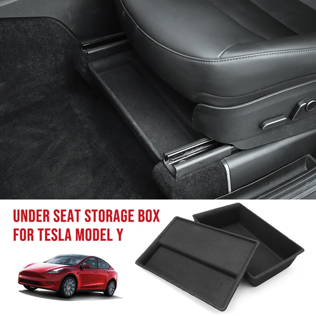 Tesla Model Y Under Seat Storage Box Organizer Hidden Tray