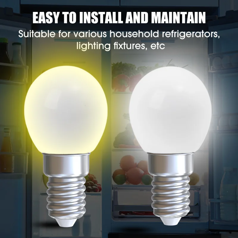 5/1PCS LED Light Bulb E12 E14 220V Refrigerator Bulbs Refrige Display Lamp Night Lights High Brightness Home Decor Chandelier