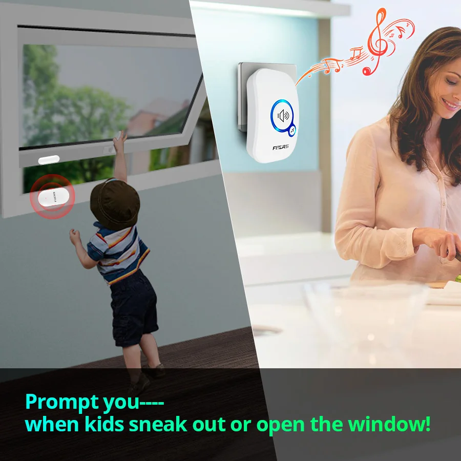 Wireless Door Sensor Alarm Chime Security System