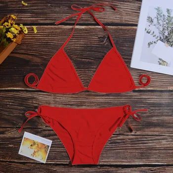Women's Underwear Thong Bikini Set Swimsuit Bandage Style Brazilian Swimwear Soft Briefs Sexy Bra Lingerie Woman Clothing Summer