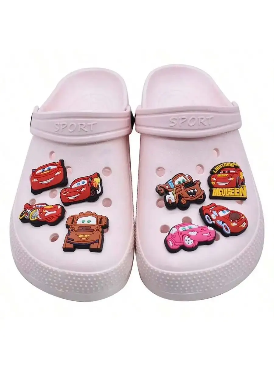 10pcs Cars Shoe Decorations Accessories Charms For Clogs Bogg Bag Bubble Slides Sandals shoe charms