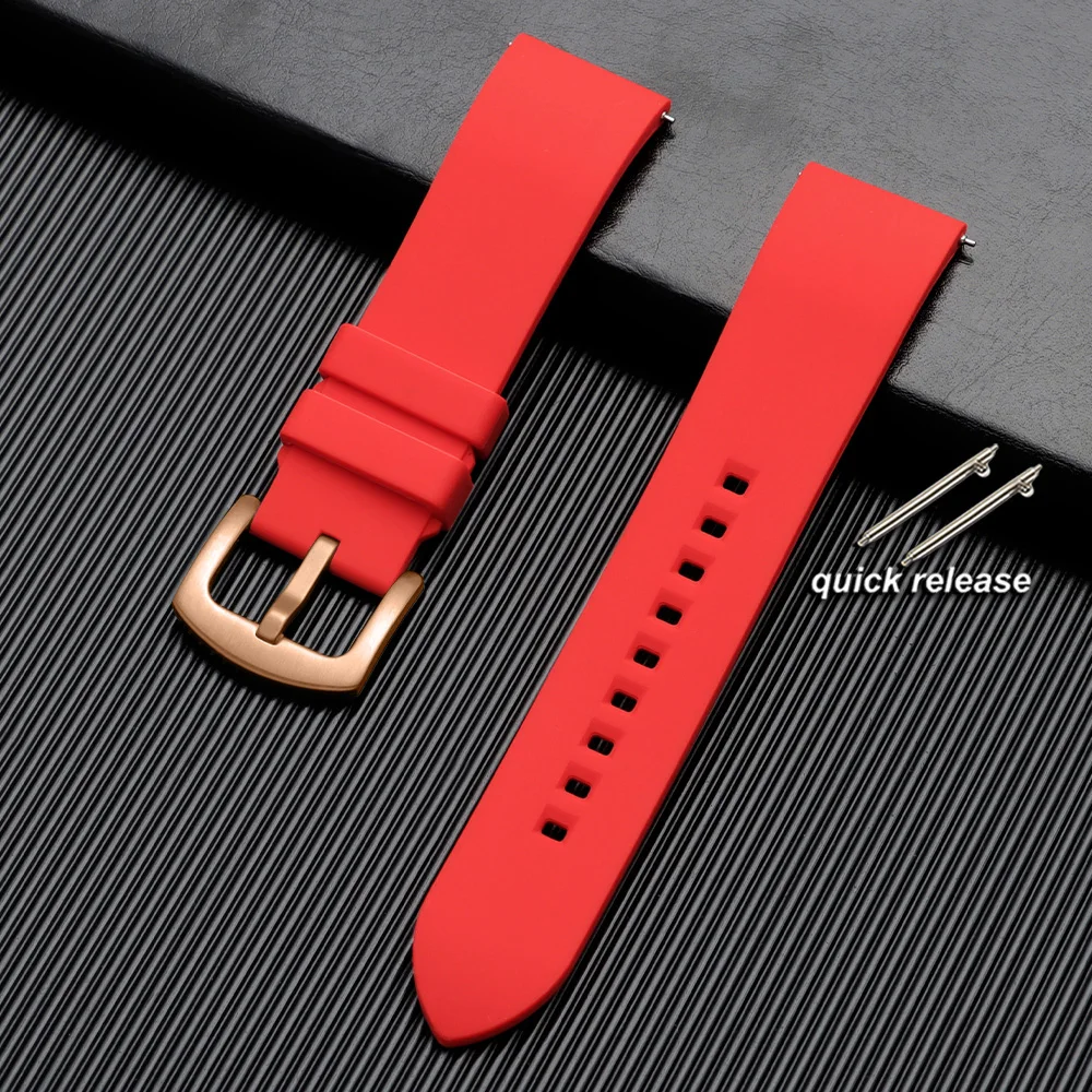 Quick Release Waterproof Silicone Sports Watchband - Soft Rubber Strap