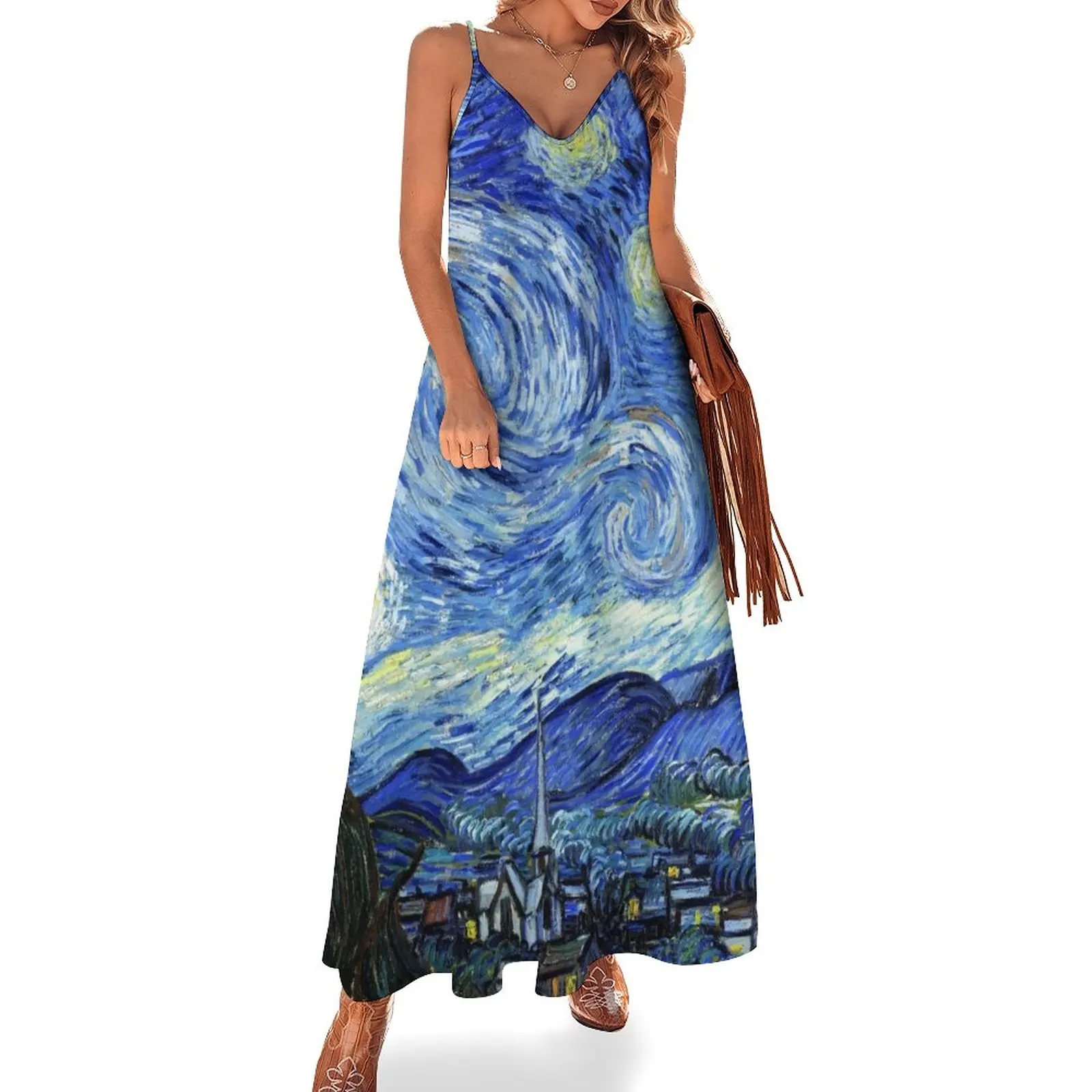 

The Starry Night - Vincent van Gogh Sleeveless Dress evening dress women Summer women's clothing Cocktail of dresses