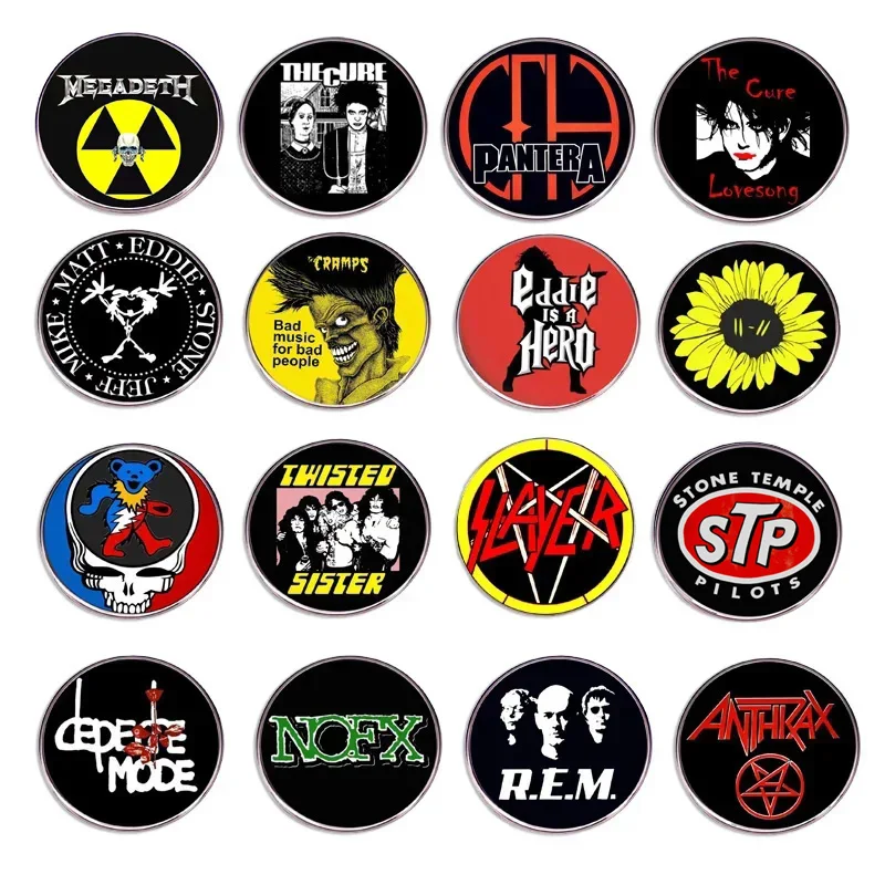 New Rock Band Pin Round Music Badge Brooch Fan Collection