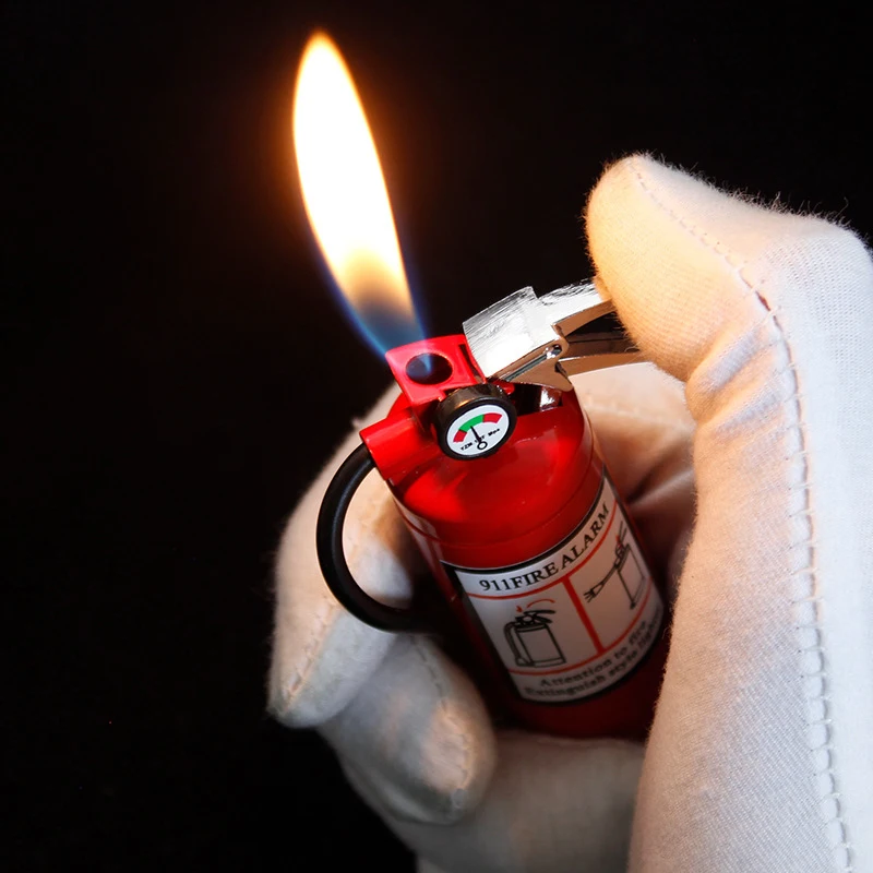Fire Extinguisher Torch Lighter Flash Light Free Fire Butane Gas Cigar Cigarette Lighters Creative Smoking Accessories Nice Gift butane gas lighter,cigarette lighter