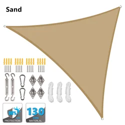 Waterproof Triangle Sunshade Canopy - 300x300x425CM (SAND with 24PC Kits)