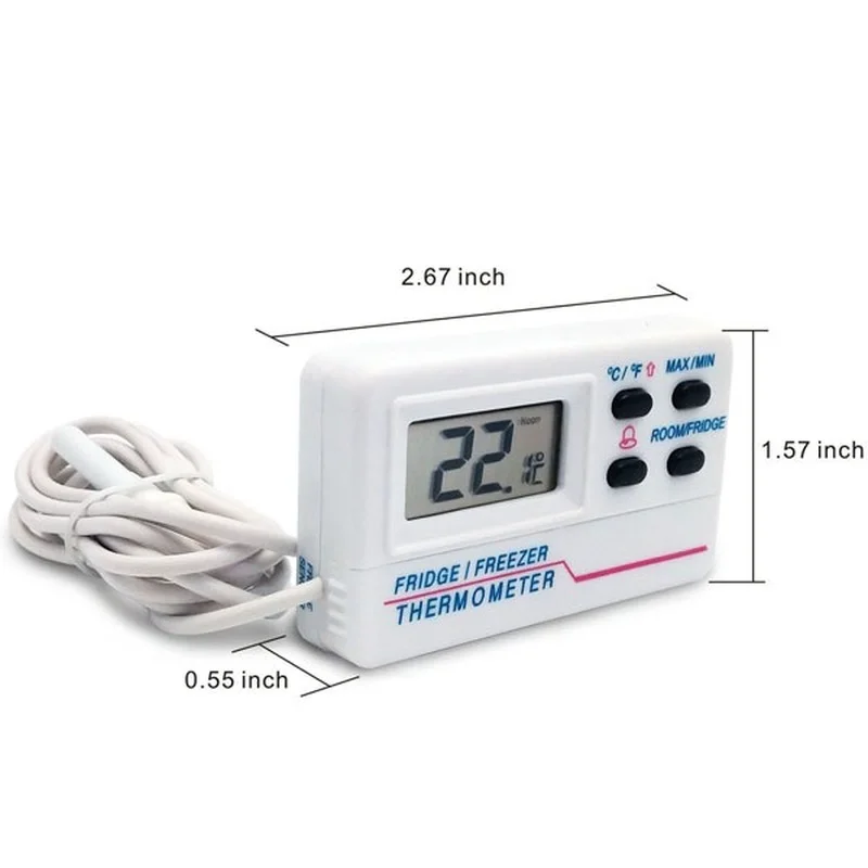 Digital Thermometer Refrigerator Thermometer Digital Thermometer with Alarm Function Refrigerator Freezer Fridge Magnet Thermometer