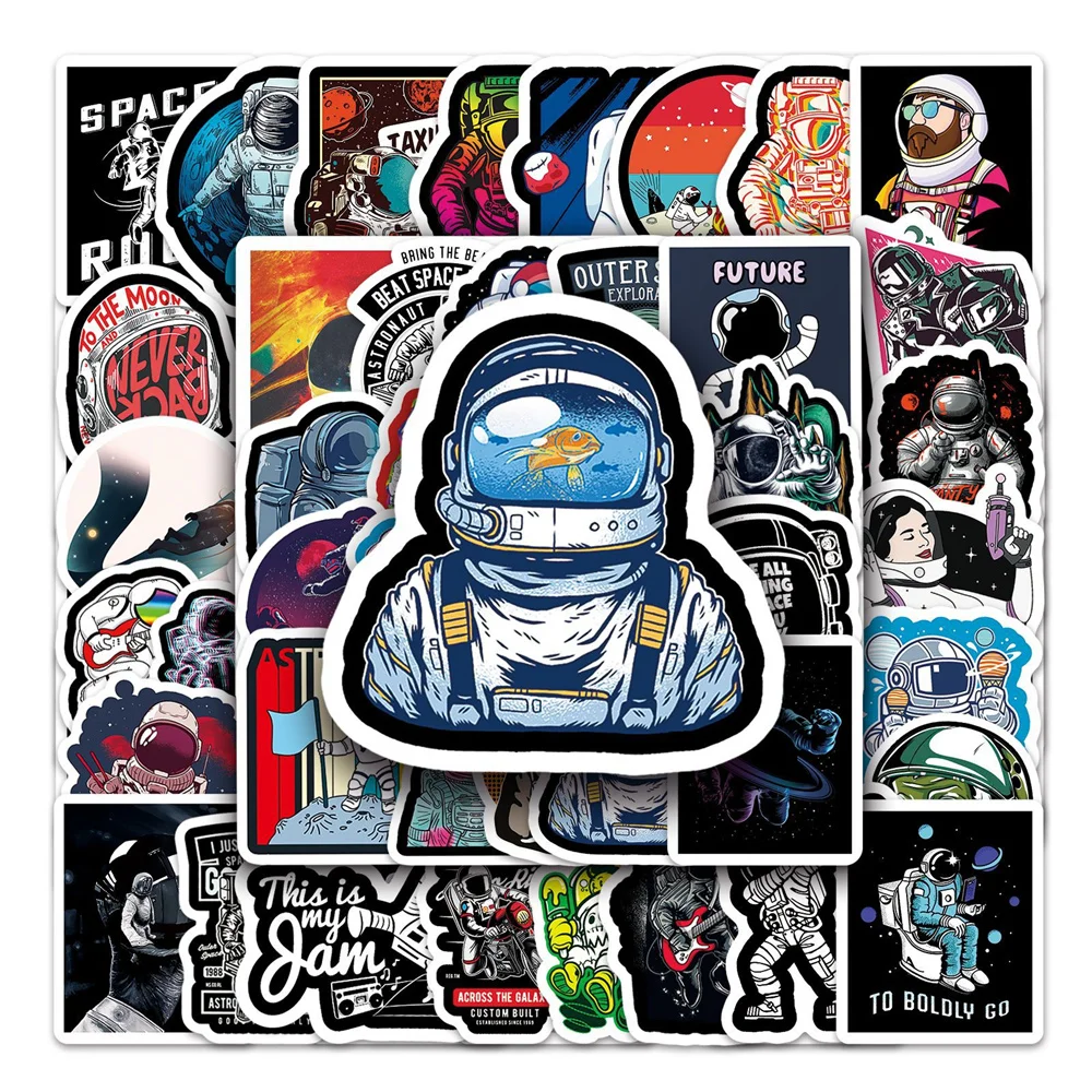 

10/30/50PCS New DIY Astronaut Cartoon Personality Creative Computer Luggage Table Chair Decoration Waterproof Sticker Wholesale