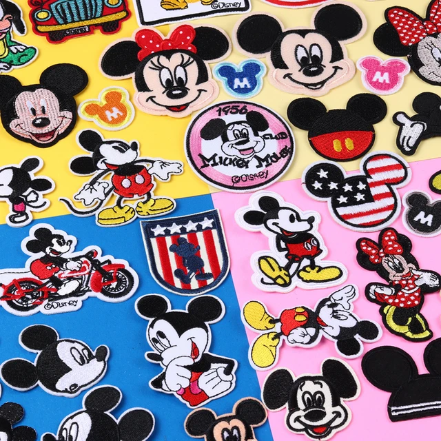 Disney Mickey Minnie Mouse Embroidered Patches on Clothes for Children  Stickers Cartoon DIY Sewing Pant Bag Clothing Kawaii Gift