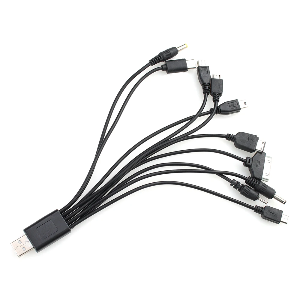범용 멀티 포트 휴대폰 충전기 어댑터 플러그, 10 인 1 USB 데이터 케이블 충전, 삼성에 적합한 노키아 모토로라용, 500 개