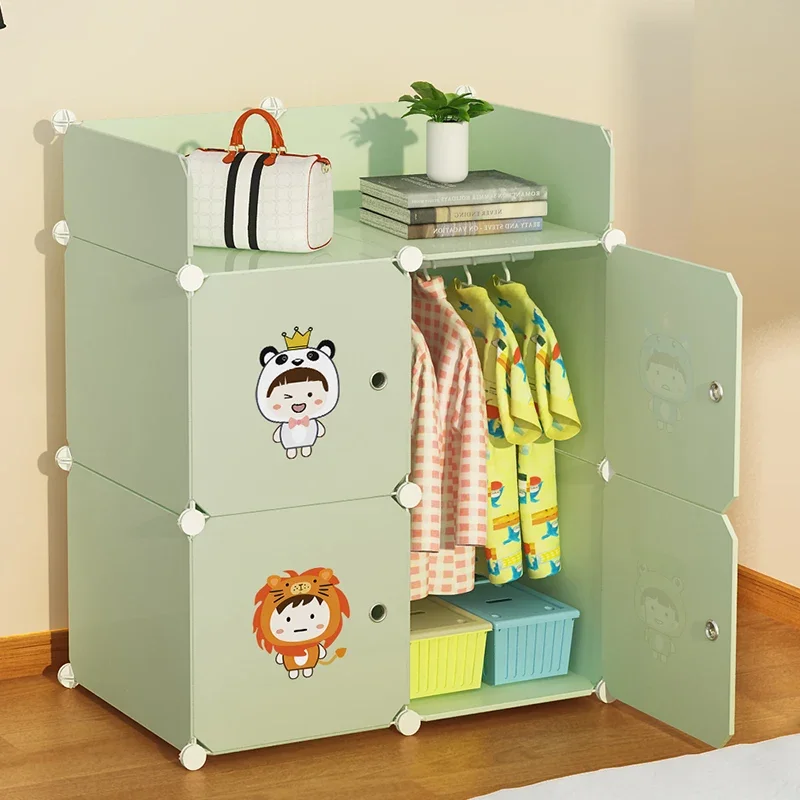 Dresses Baby Wardrobe Children's Wardrobe Wardrobes Plastic Cabinet Kids Organizer Cheap Closet Four Door Children's Furniture