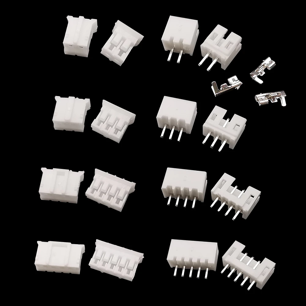 Lot 230pcs Connecteurs JST PH 2.0mm Pas 2/3/4/5 Broches Mâle Femelle