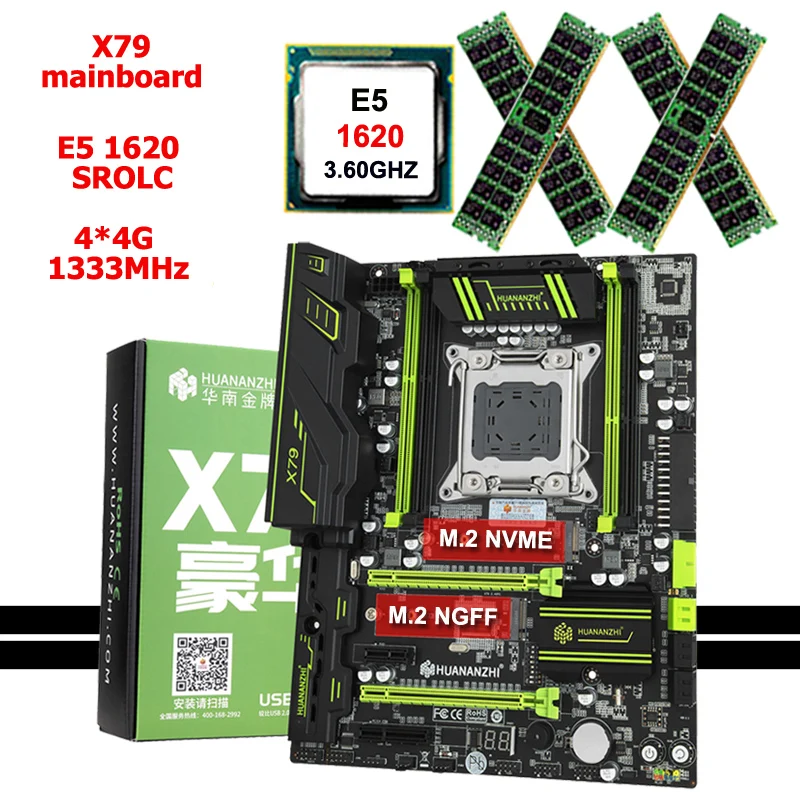 Huananzhi X79 Motherboard Cpu Ram Combos Xeon E5 1620 Srolc Cpu (4*4g