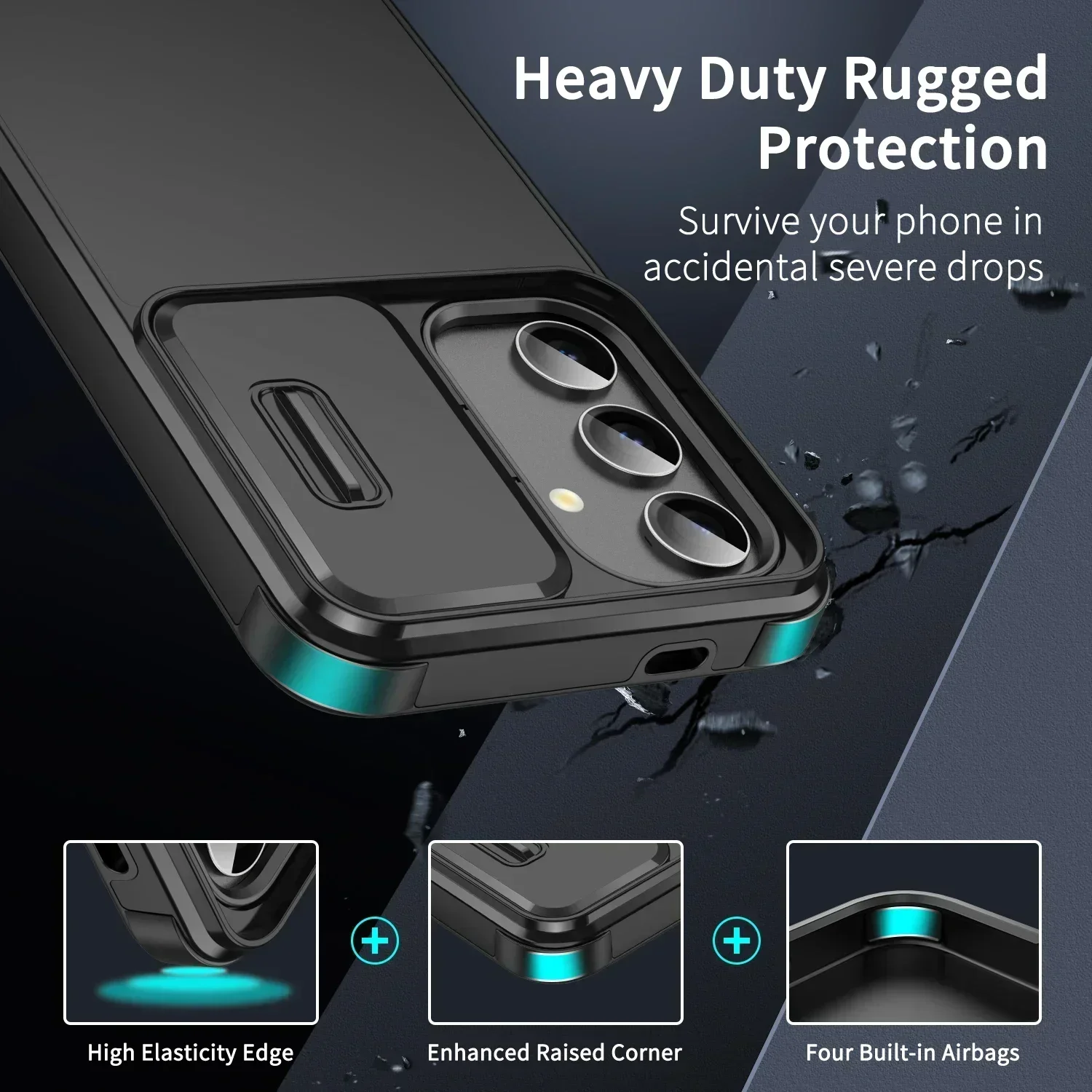 Slide Camera Armor Phone Case Cover