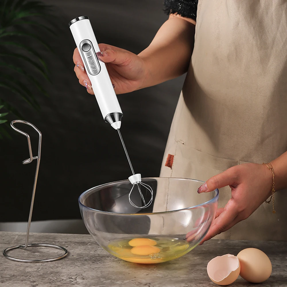 4pcs Electric Milk Frother Handheld Mixer - Mini Kitchen Stainless Steel Milk Frother Electric Frother Handheld Battery Operated Coffee Maker - Egg