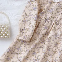 Robes à fleurs pour bébés filles de 3 à 7 ans, tenue de princesse en dentelle, à motif floral rabattu, printemps automne 5