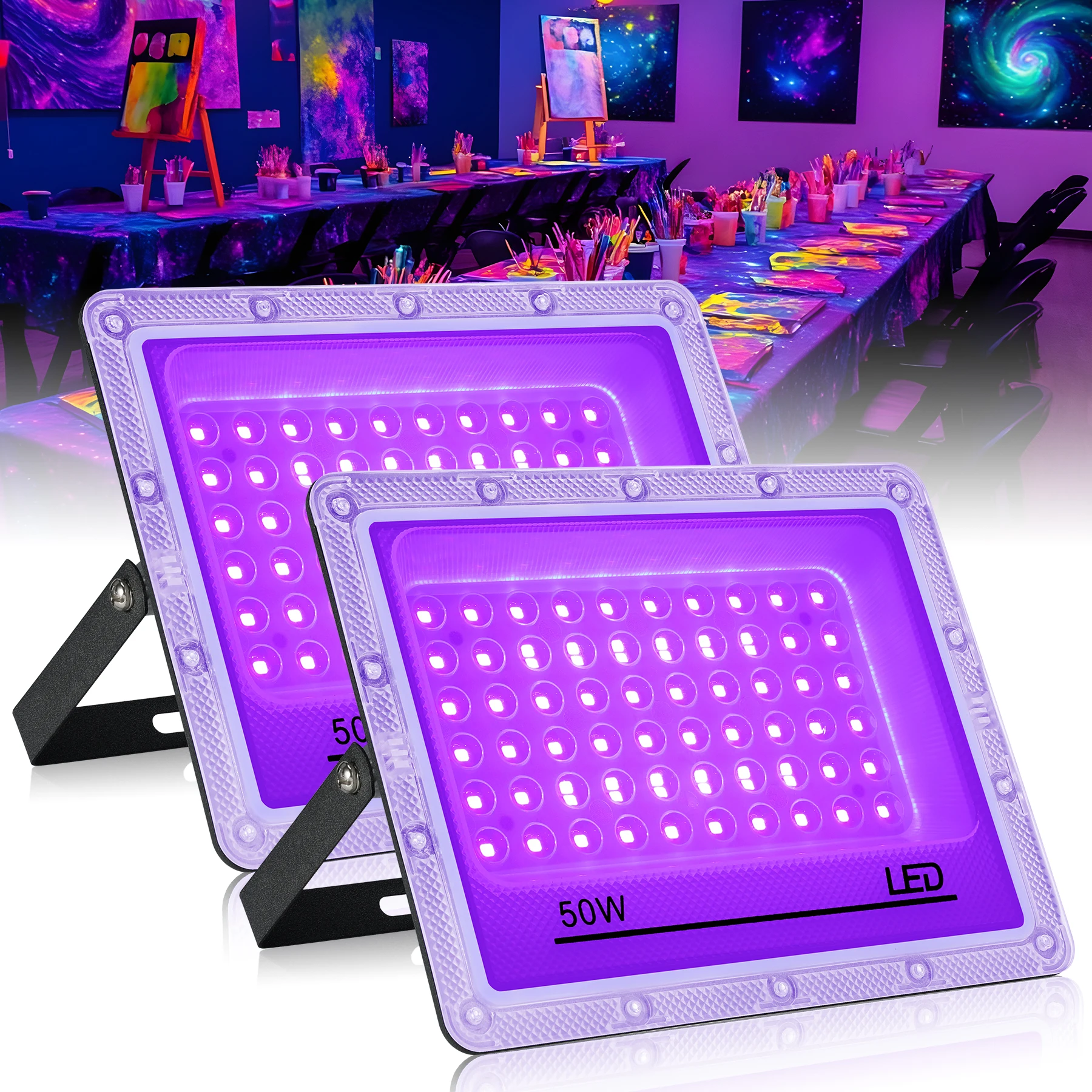 ตัวเลือกสินค้า ไฟ LED สีดำ 50W 100W 150W สำหรับกลางแจ้ง