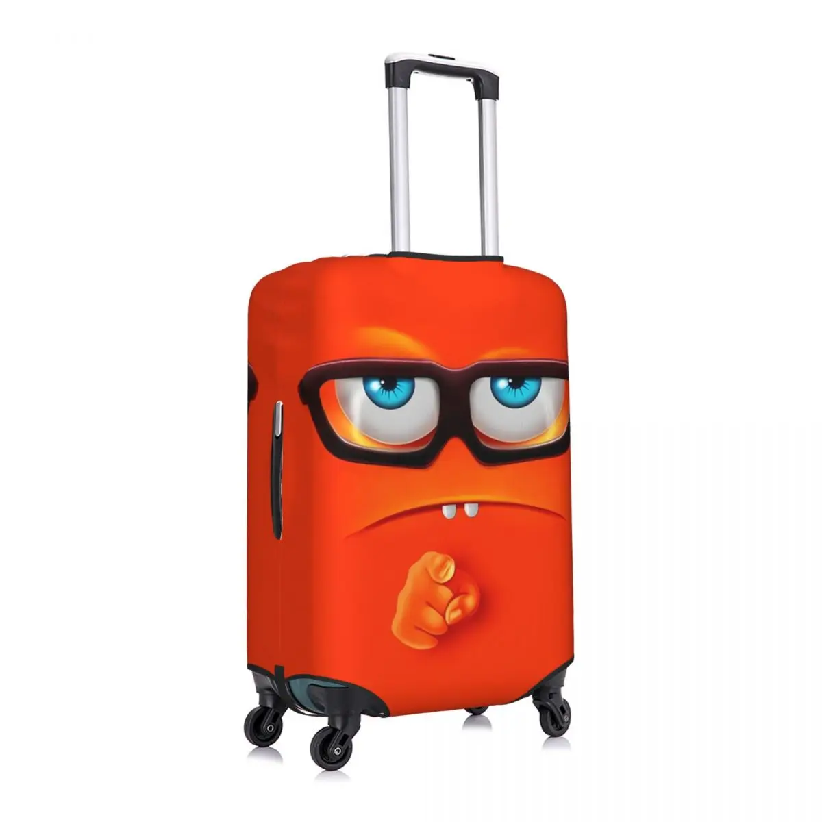 Wearing Glasses Expression Suitcase Cover Funny Cartoon Cruise Trip Protector Flight Fun Luggage Accesories