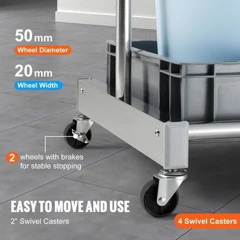 VEVOR Garden Tool Organizer Yard Tool Tower Rack 10 Slots with Hooks Wheels Rake Broom Storage for Garage Outdoor Organization 4