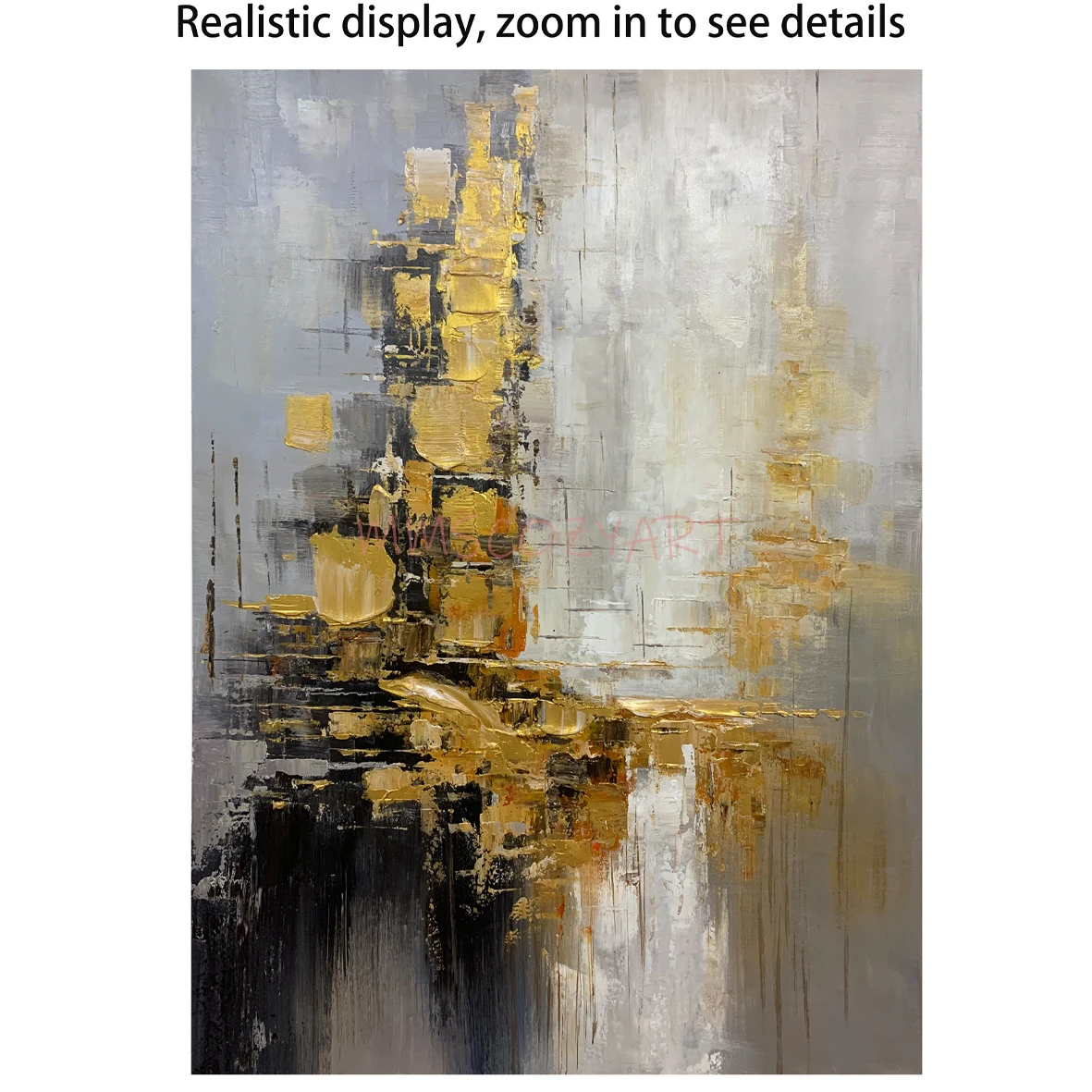 100% Hand Painted,Gold, Grey, Beige, Black ,Textured Painting, Acrylic Abstract Oil Painting, Wall Decor Living Room, Office Wal 100% Hand Painted,Gold, Grey, Beige, Black ,Textured Painting, Acrylic Abstract Oil Painting, Wall Decor Living Room, Office Wal