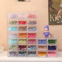 1pc Drawer Style Multifunctional 6/9/12 Grid Stackable Bead Storage Box Transparent Acrylic Desktop Jewelry Display Box 5
