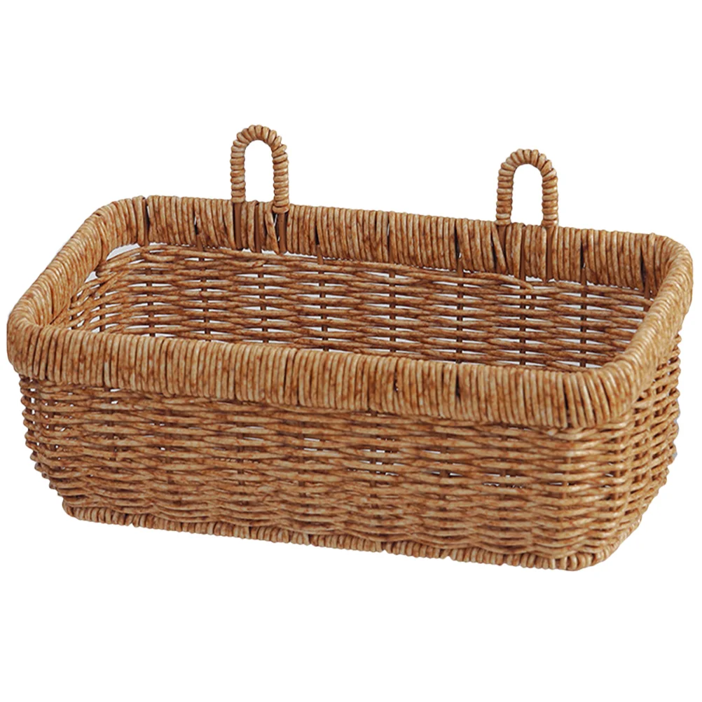 

Wicker Hanging Basket Woven Storage Basket Wall Egg Baskets Storage Bin Garlic Keeper Vegetable Fruit Wall Mount Organizer