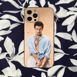 Sleek Black Silicone Soft Phone Case - B - Bad B - Bunny Design - iPhone 14 Pro (Z1)