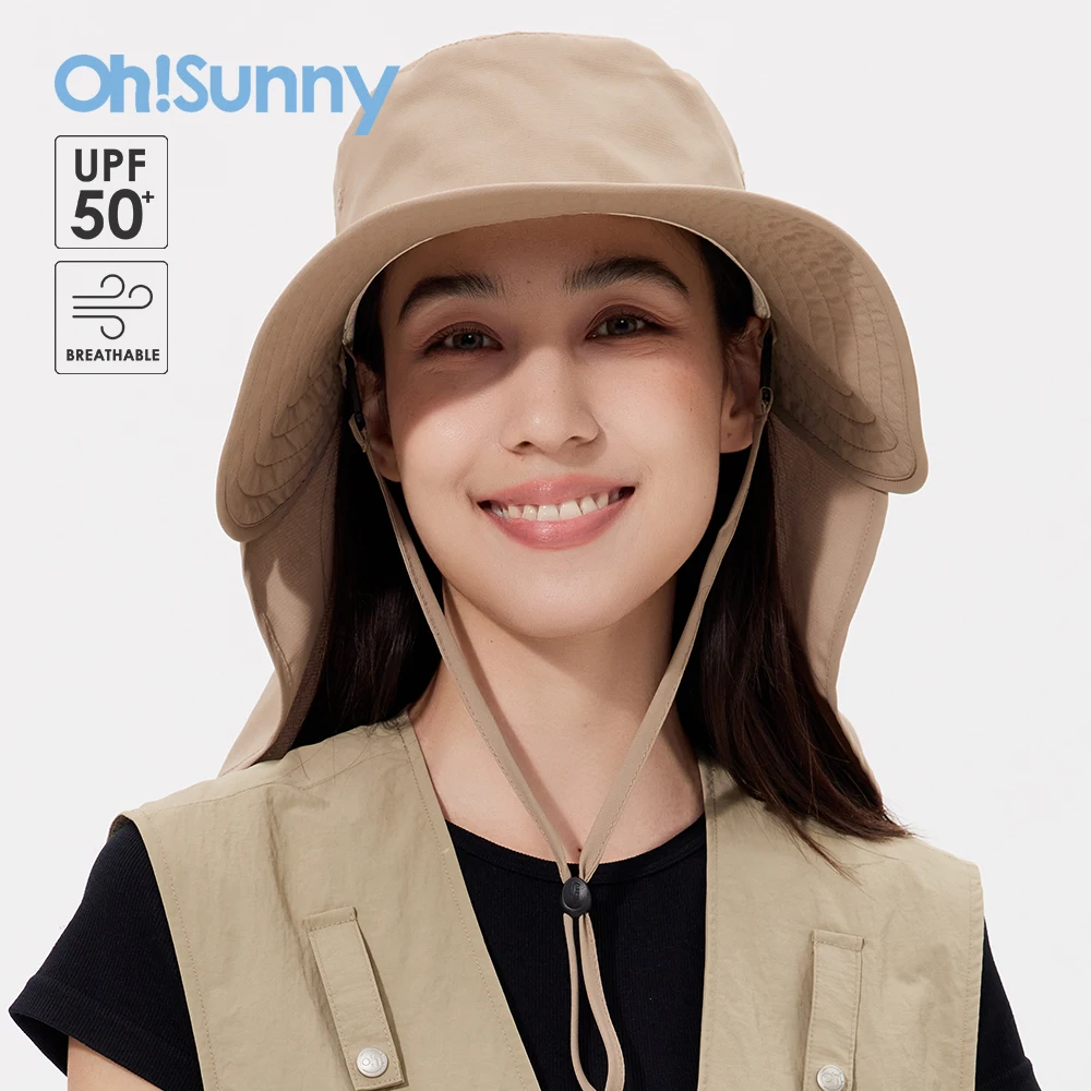 OhSunny Bucket Hat with Double Brim Anti UV UPF50+ Full Protection Sun