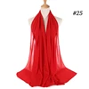 Musulman en mousseline de soie Hijab femmes bulle en mousseline de soie écharpe pour femmes dames voile musulman Islam couleur unie malaisie Musulman Wrap foulards