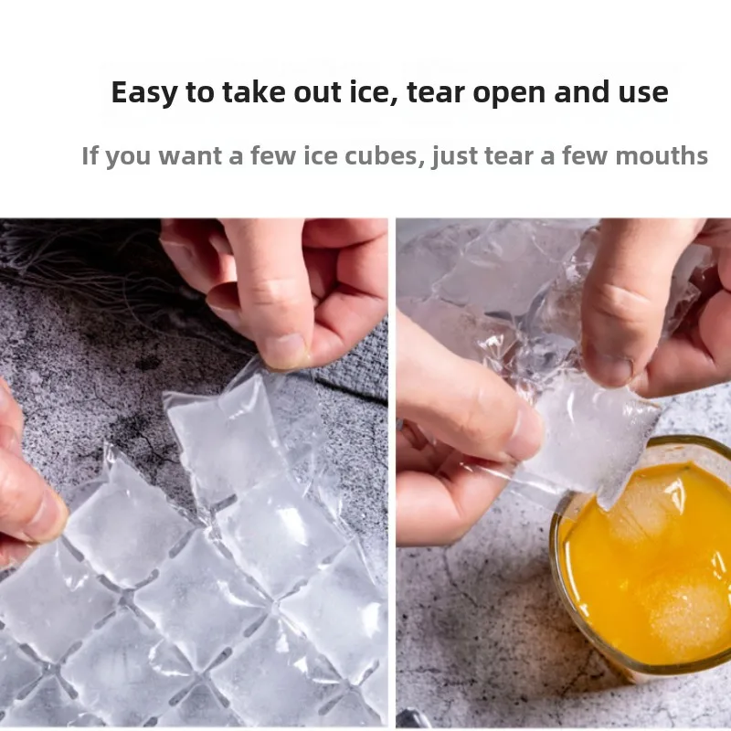 Disposable Transparent Plastic Grid Ice Cube Bag Ice Packaging Bags Household Make Cube Freezer mold Food grade Ice cube mold