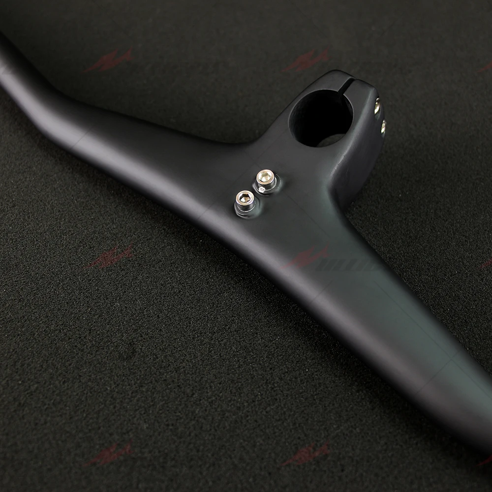 Sleek Carbon MTB Riser Handlebar - 3K Black Finish, High-Quality with -17° Angle Adjustment