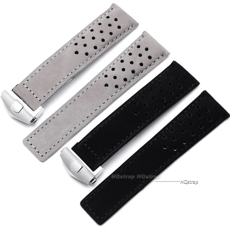 Elegant Frosted Cowhide Leather Wristband - Universal 20/22mm Watch Strap Accessory