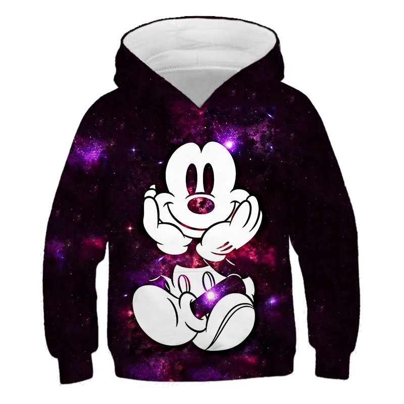 

Hot sale Disney children's clothing fashion casual girls' hoodie comfortable Mickey Mouse boys' black long sleeved sportswear